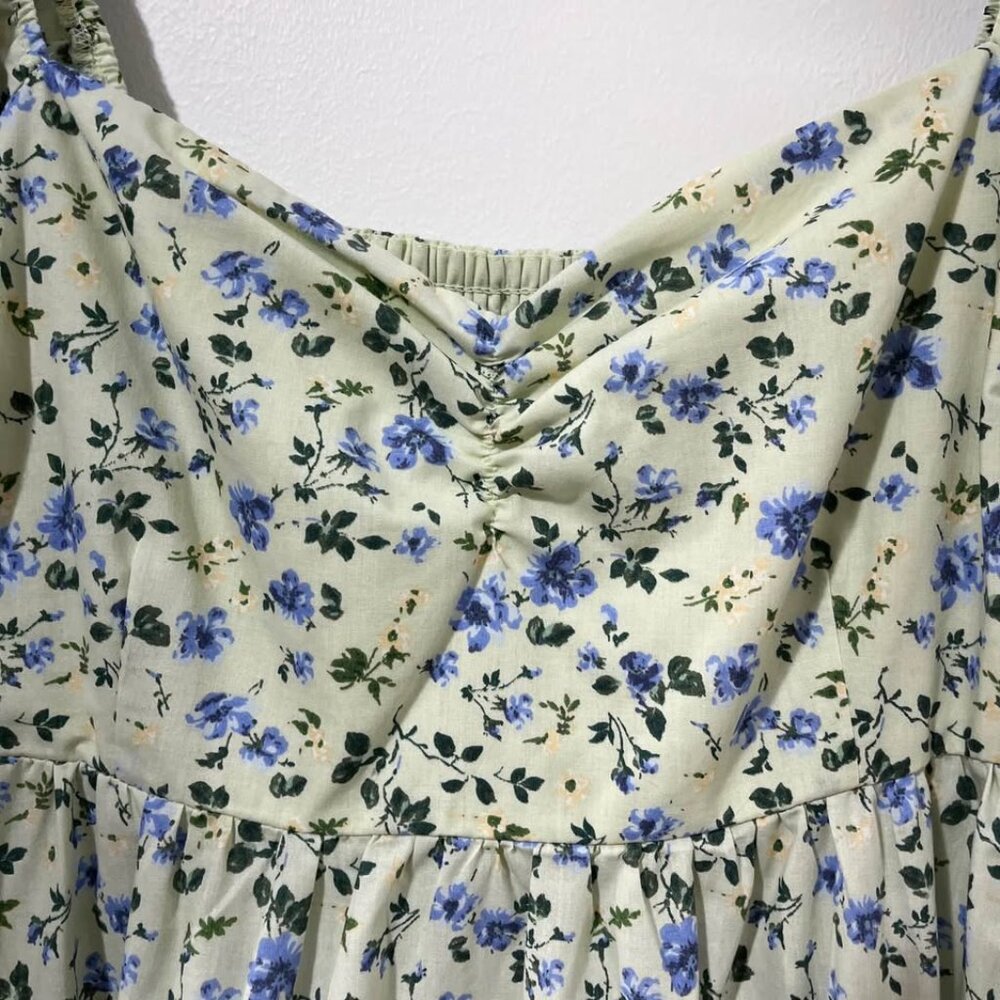 Abercrombie Pastel Floral Midi Dress | Romantic Summer Coquette Prarie [size Lp] - Picture 4 of 12